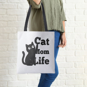 Kattmamma Liv Söt Svart Katt Design Tygkasse