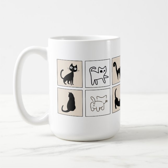 Kattmamma Människa Tvåa Rolig Kaffemugg (Vänster)
