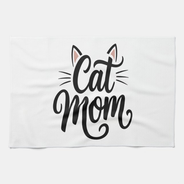 Kattmamma Morrhår och öron Kökshandduk (Horisontell)