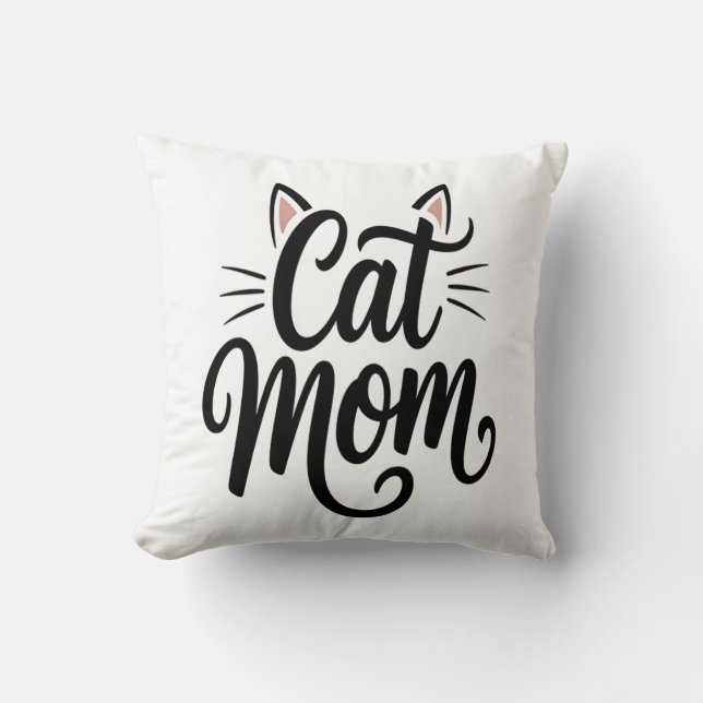 Kattmamma Morrhår och öron Kudde (Framsida)