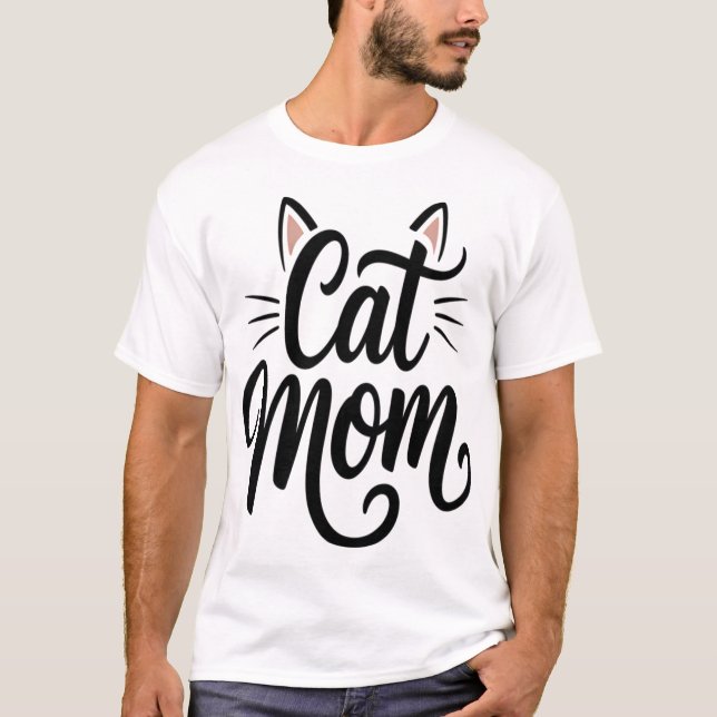 Kattmamma Morrhår och Öron T Shirt (Framsida)