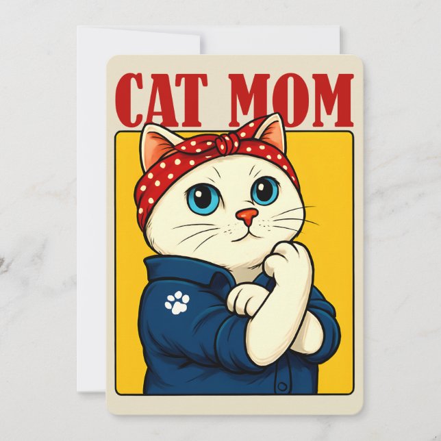 Kattmamma Mors Dag Inbjudningar (Framsida)