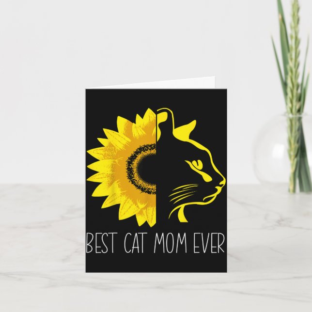 Kattmamma någonsin solros - katt mamma mors dag  kort (Framsida)
