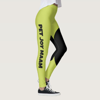 Kattmamma Namn Äpple Grön Svart Anpassad Text Leggings