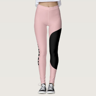 Kattmamma namn Dusty Rose Svart Anpassad Text Leggings