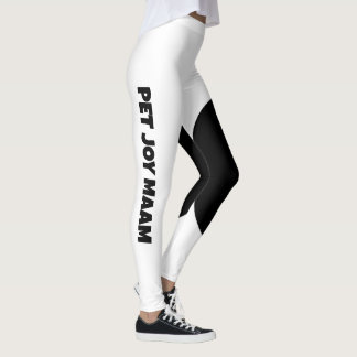 Kattmamma Namn Vit Svart Rolig Anpassad Text Leggings