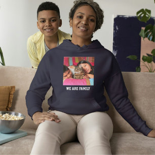 Kattmamma Navyblå Vit Anpassad Husdjursfoto Familj T Shirt