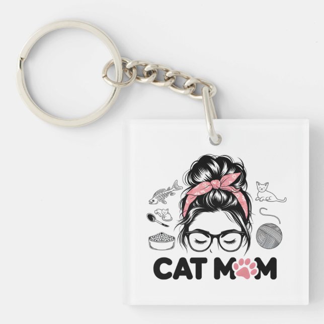 "Kattmamma" Rolig Söt Kattälskare Kvinnor (Framsidan)