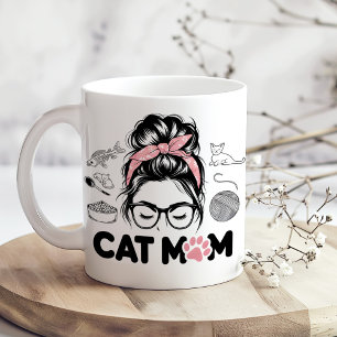 "Kattmamma" Rolig Söt Kattälskare Kvinnor Kaffemugg