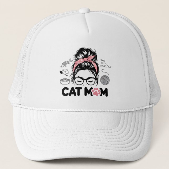 "Kattmamma" Rolig Söt Kattälskare Kvinnor Keps (Framsida)