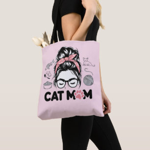 "Kattmamma" Rolig Söt Kattälskare Kvinnor Tygkasse