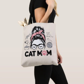 "Kattmamma" Rolig Söt Kattälskare Kvinnor Tygkasse