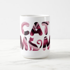Kattmamma Rosa Abstrakt Konst Mugg