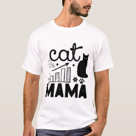 Kattmamma – Söt katt Siluett & Klotterstil T Shirt