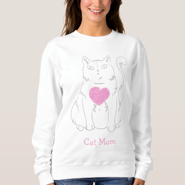 Kattmamma söt katt t shirt (Framsida)
