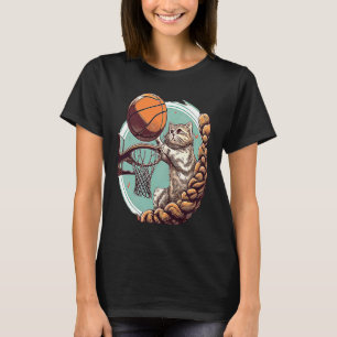 Kattmamma söt kattpappa katt Basketmamma pappa T Shirt