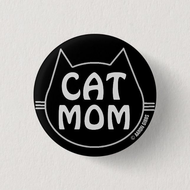 KATTMAMMA Svart och Vitt Knapp (Framsida)