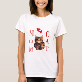 Kattmamma T-shirt – Söt kattälskarskjorta, Rolig M