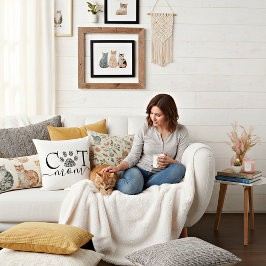 Kattmamma tassavtryck kudde