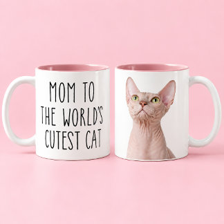 Kattmamma världens sötaste kattfoto Två-Tonad mugg