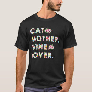 Kattmamma Vinälskare Söt Vindrickare Rolig Katt T Shirt
