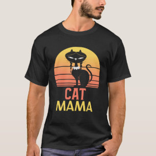 Kattmamma Vintage 80-tals stil Ca Dam Retro Distre T Shirt