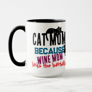Kattmamma vs Vinmamma Roligt Kattälskare Citat Mugg