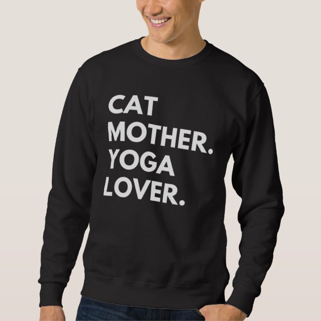 Kattmamma Yoga   Kattägare Lång Ärmad Tröja (Framsida)
