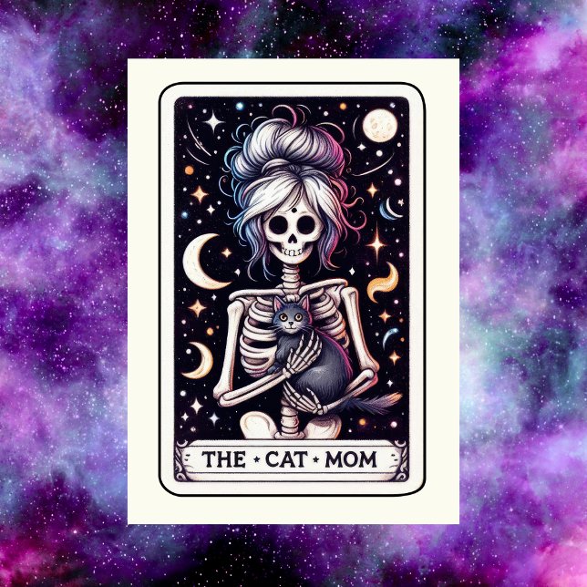 Kattmamman Tarotkort Morsdagsskelett Kort (The Cat Mom Tarot Card Mother's Day Skeleton
)