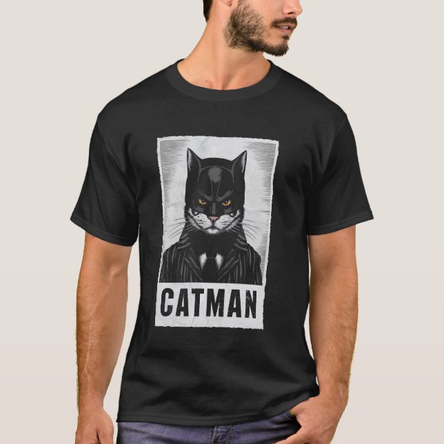 Kattman Katt Kostym Kattdjur Cool T Shirt (Framsida)