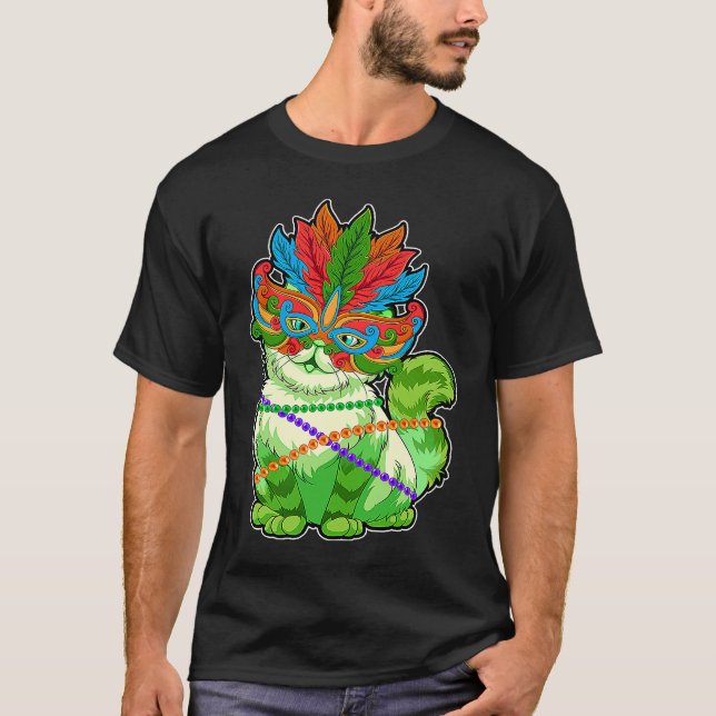 Kattmardi gras Festival Ansikte Mask 2021 I Kärlek T Shirt (Framsida)