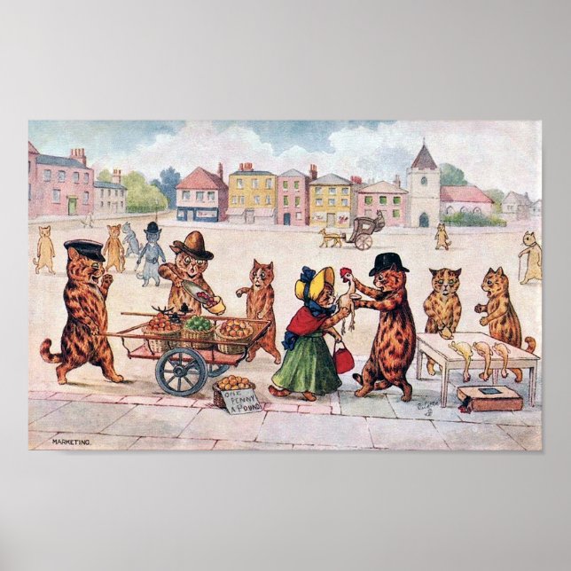 Kattmarknadsföring, Louis Wain Poster (Framsidan)