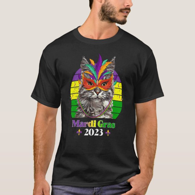 Kattmaskpärlor Mardi Gras 2023  6 T Shirt (Framsida)