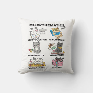 Kattmatik Roliga Kattpunsch för Matematikälskare Kudde