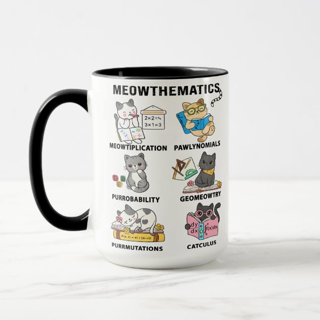 Kattmatik Roliga Kattpunsch För Matematikälskare Mugg (Vänster)