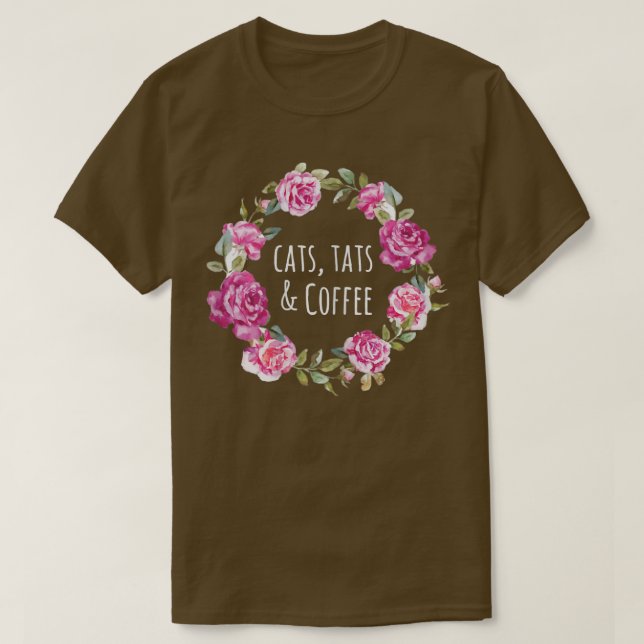 Kattmattor och kaffetattoos Mamma  T Shirt (Design framsida)
