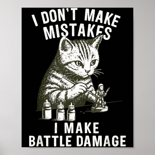 Kattminiatyrmålare Battle Damage Rolig Miniatyr Poster (Framsidan)