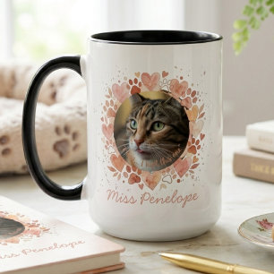 Kattminne Förlust Sympati Blommig Minnessaker Mugg