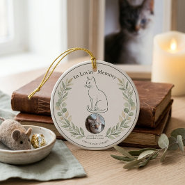 Kattminnesmärke Salvia Botaniskt Minne Julgransprydnad Keramik