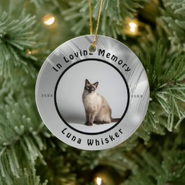 Kattminnesmärke Till Minne Av Katt Foto Hyllning Julgransprydnad Keramik