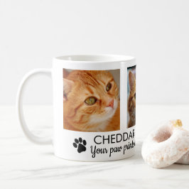 Kattminnesmugg med fotavtryck för foto kaffemugg