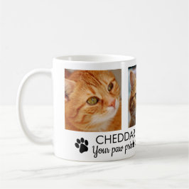 Kattminnesmugg med fotavtryck för foto kaffemugg