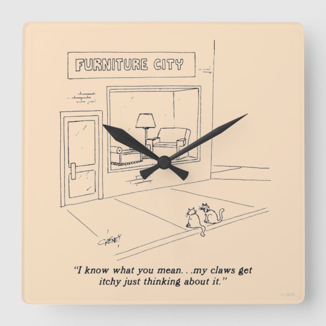 Kattmöbler Fyrkantig Klocka (Framsida)