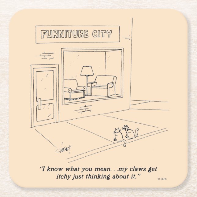 Kattmöbler Underlägg Papper Kvadrat (Framsidan)