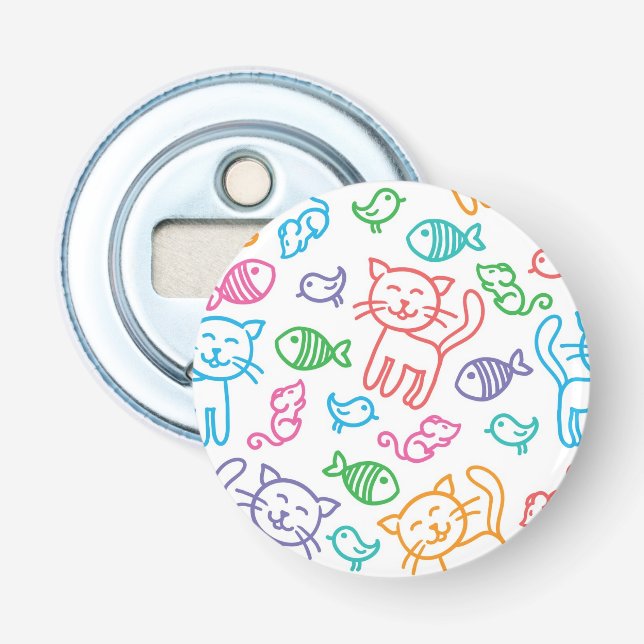 kattmönster flasköppnare (Framsidan)