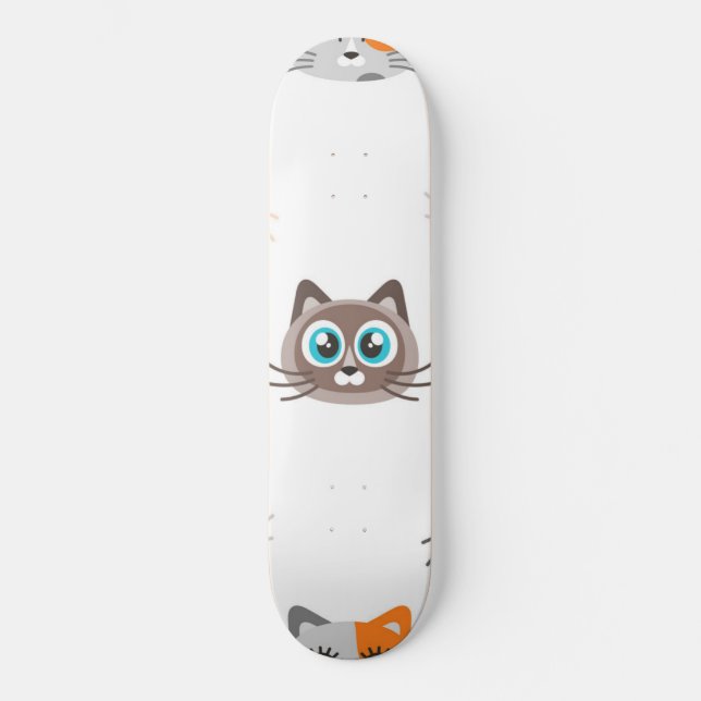 Kattmönster Mini Skateboard Bräda 18,5 Cm (Framsida)