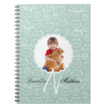 Kattmönster monogram med ditt barns foto