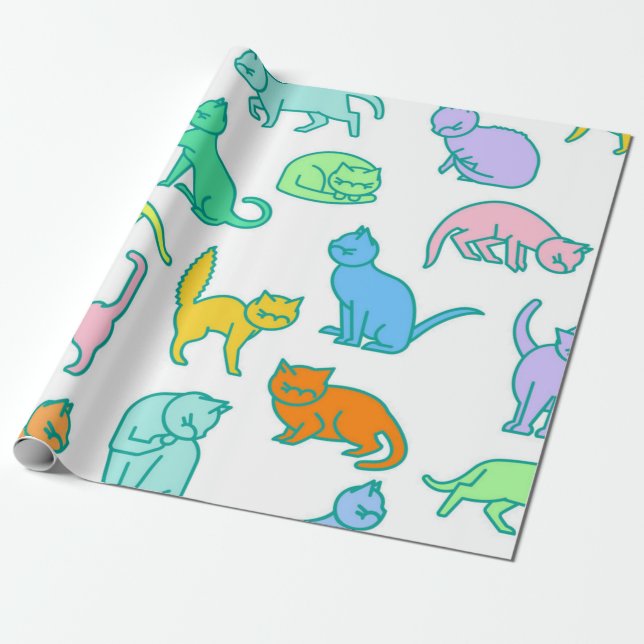 Kattmönster Presentpapper (Utrullad)