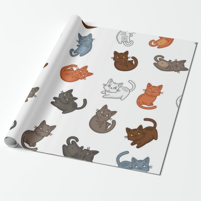 Kattmönster Presentpapper (Utrullad)