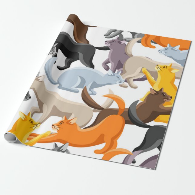 Kattmönster Presentpapper (Utrullad)